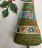 Folk inspired Christmas tree - tall blue coloured bobbin - Image 2