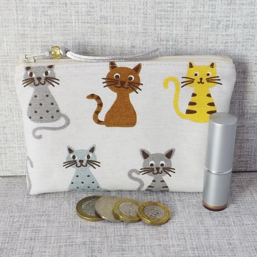 SALE:Large coin purse, make up bag, cats