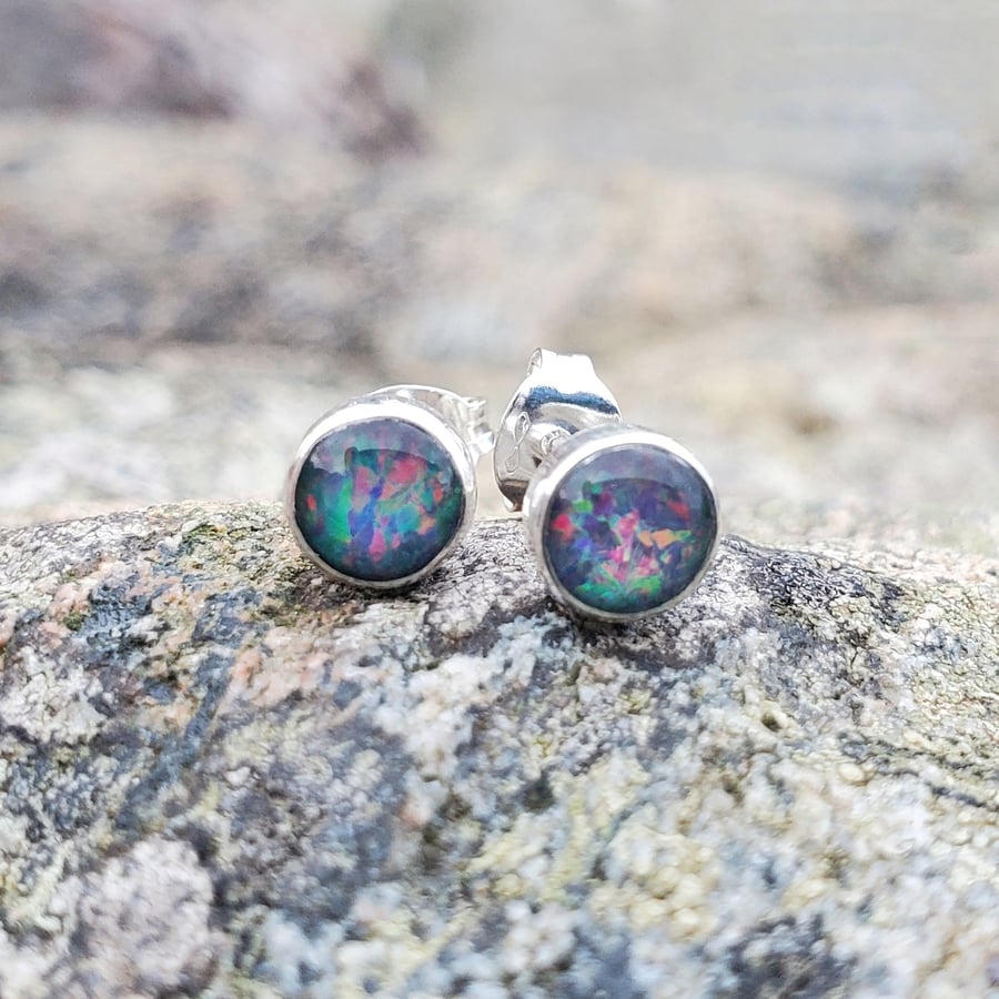 Opal Triplet Earrings 5mm 