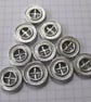 10 Small Silver Wheel Buttons - Image 2