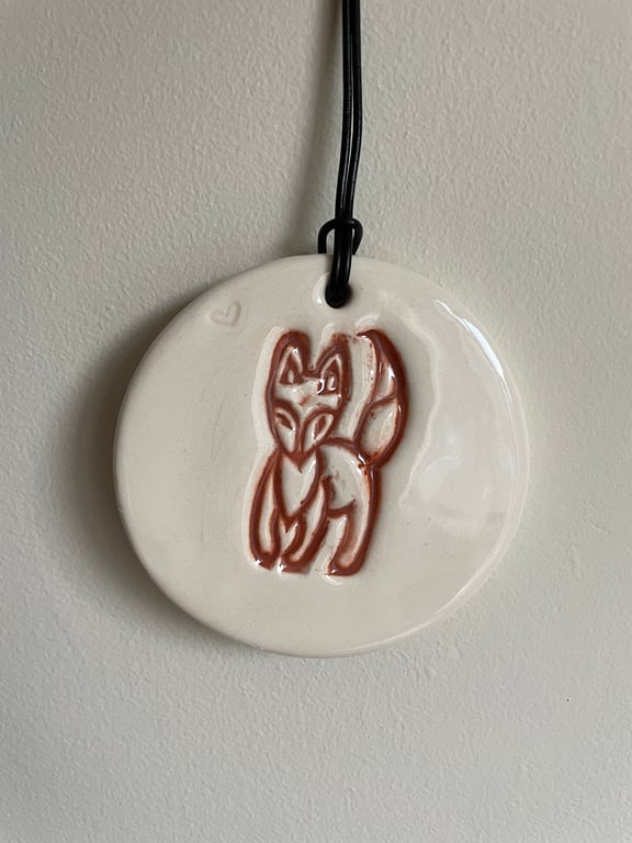 Ceramic Fox wall-art or door decoration