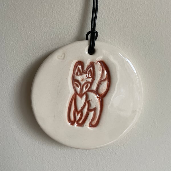 Ceramic Fox wall-art or door decoration
