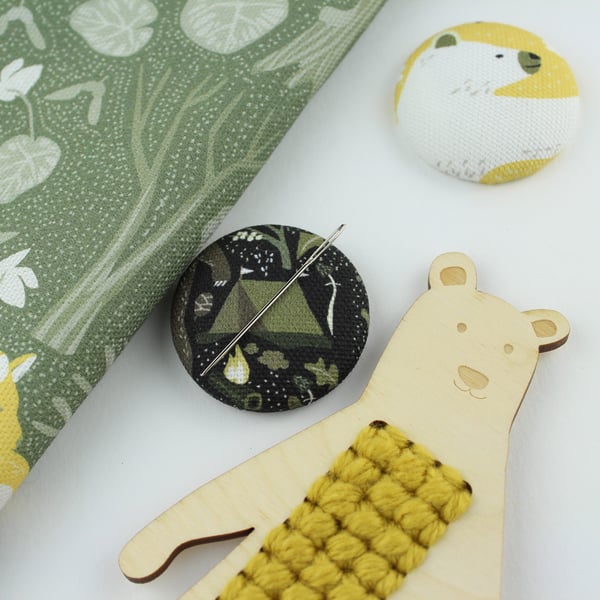 Large Camp Fire Pin & Needle Holder