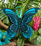 Fabulous Layered Butterfly in Shades Of Turquoise.  Beautiful Home Decor - Image 3
