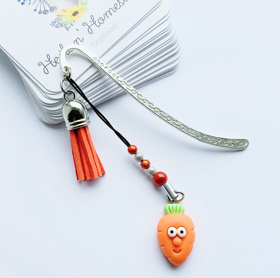 Metal Bookmark. Novelty Food. Bookmark. Carrot. Metal Bookmark.