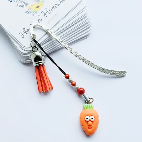 Metal Bookmark. Novelty Food. Bookmark. Carrot. Metal Bookmark.