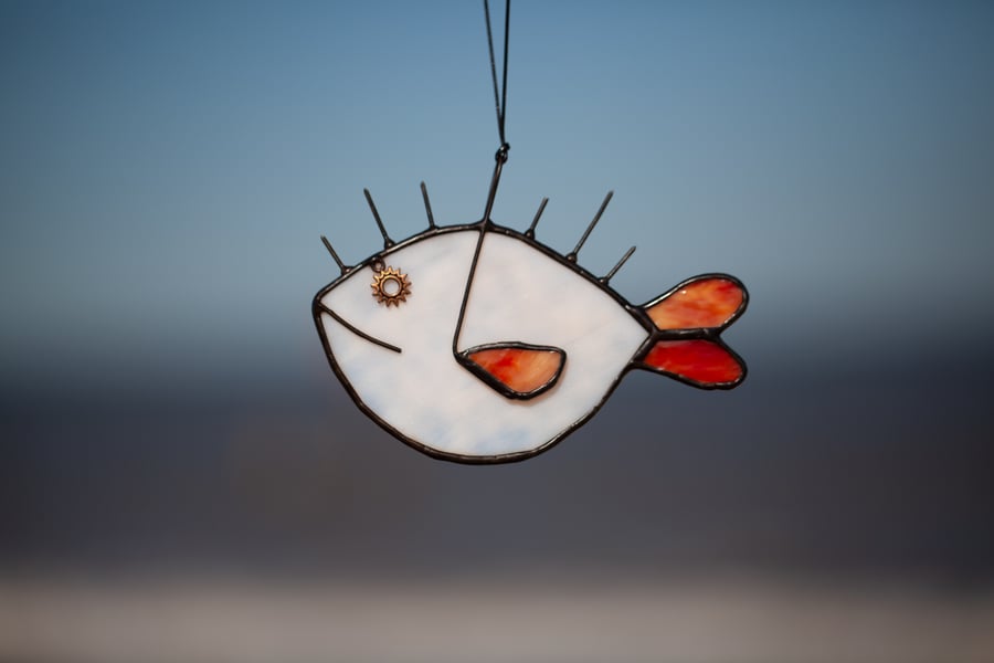 Funky Fish Stained Glass Suncatcher