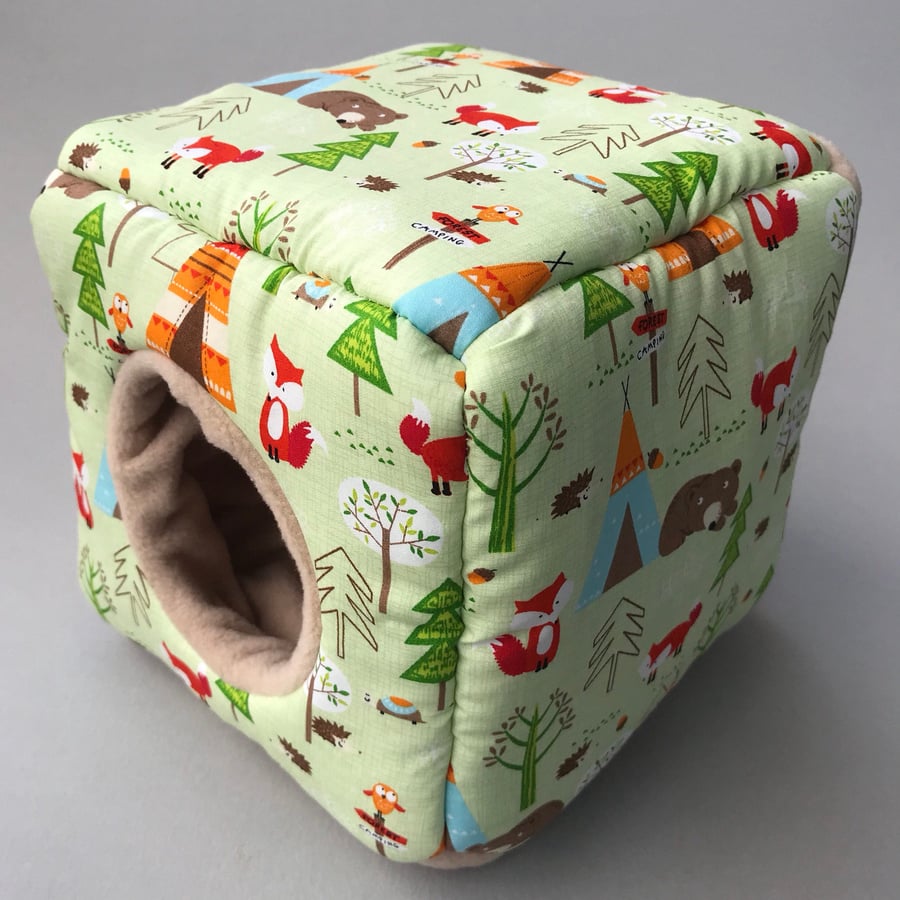 Camping animals cosy cube house. Hedgehog and g Folksy