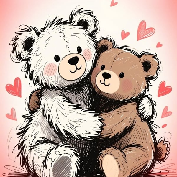 Teddy Bears Valentine's Greeting Card A5