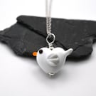 glass seagull pendant necklace - medium
