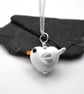 glass seagull pendant necklace - medium