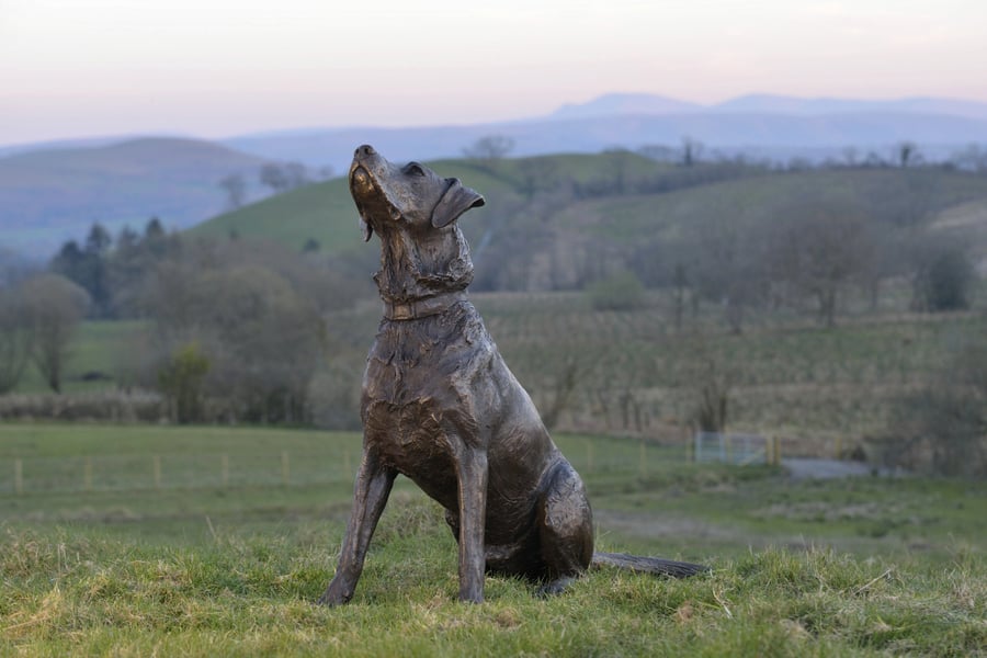 Sitting Labrador Dog Statue Large Bronze Resin Garden Sculpture