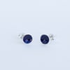 Navy blue enamelled silver studs