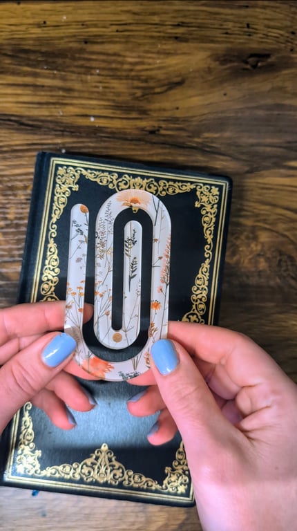 Cottagecore floral Design Jumbo Paperclip. Perfect as a back to school gift!