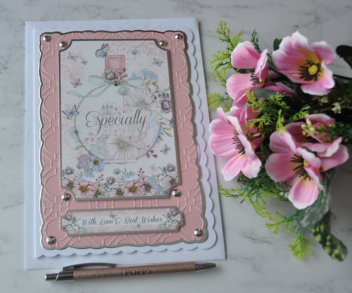 Perfume Bottle Birthday Especially For You Flowers 3D Luxury Handmade Card