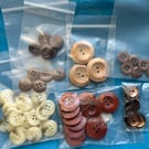 Collection of Brown toned Buttons 
