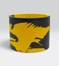 Black and Yellow 15cm Marbled Round Plant Pot  - Large Indoor Planter  - Image 9