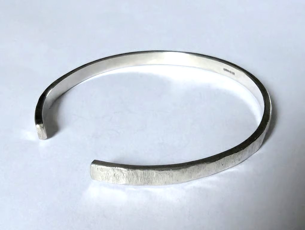 Textured Bangle, Sterling Silver
