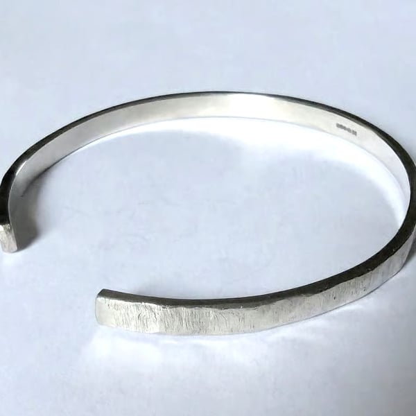 Textured Bangle, Sterling Silver