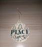 "Peace" Christmas Wooden Bauble Hanging Decoration Christmas Tree Ornament