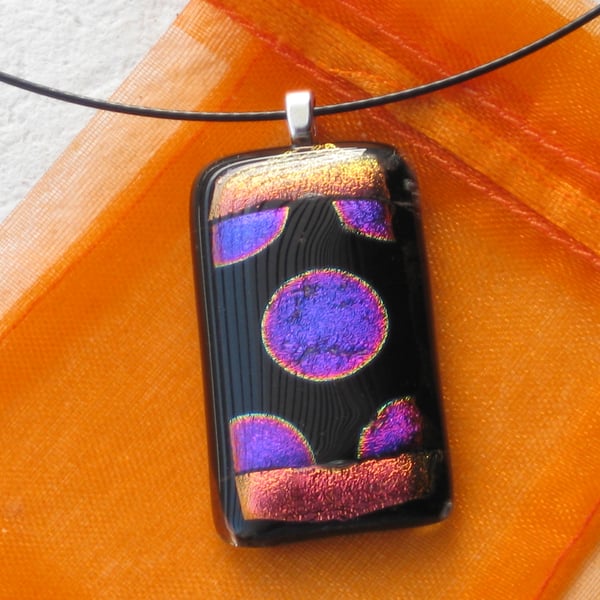 Unique fused dichroic glass pendant