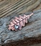 Copper and silver stylised oak leaf brooch 