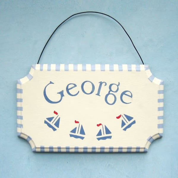 Sailing Boats, Personalised Plaque
