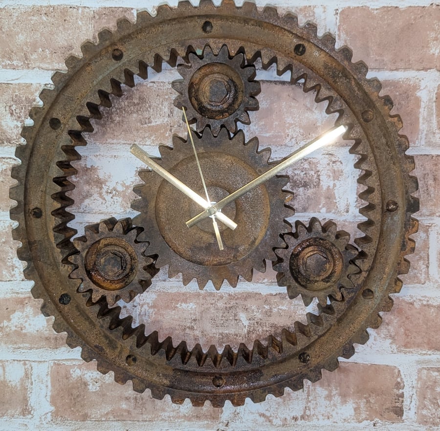 Rusting Gear Box Wall Clock