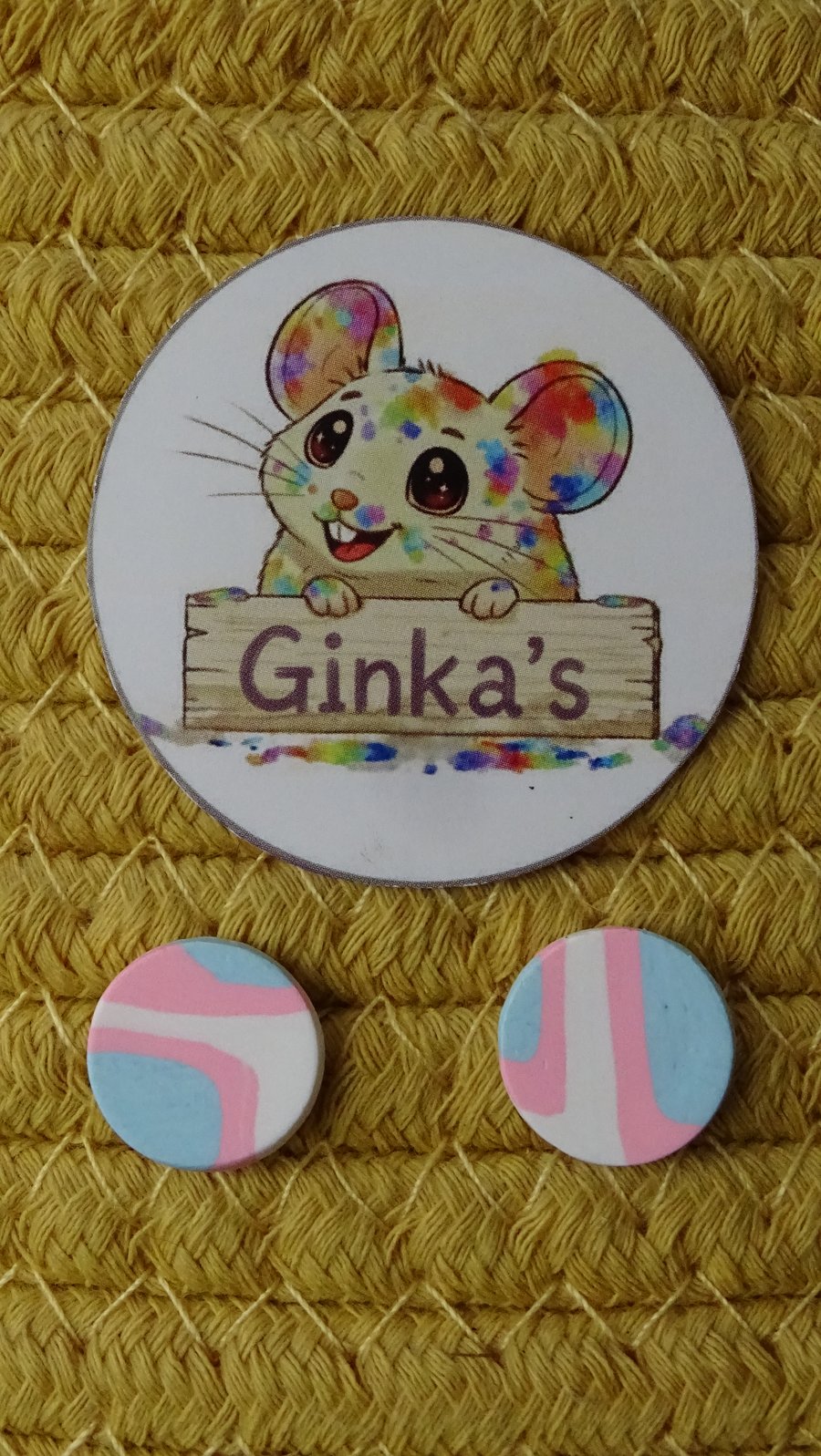 Bubblegum Breeze Polymer Clay Stud Earrings – Handmade