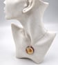 Red Round Fused Glass Reactions Pendant with Real Silver Leaf Inclusion - Image 3