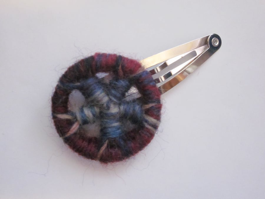 Woolly windmill dorset button hair clip - Storm