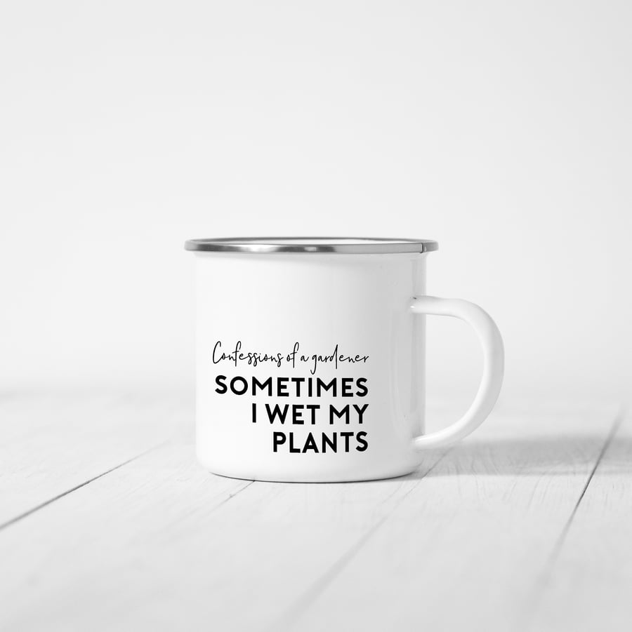 Gardening Enamel Mug
