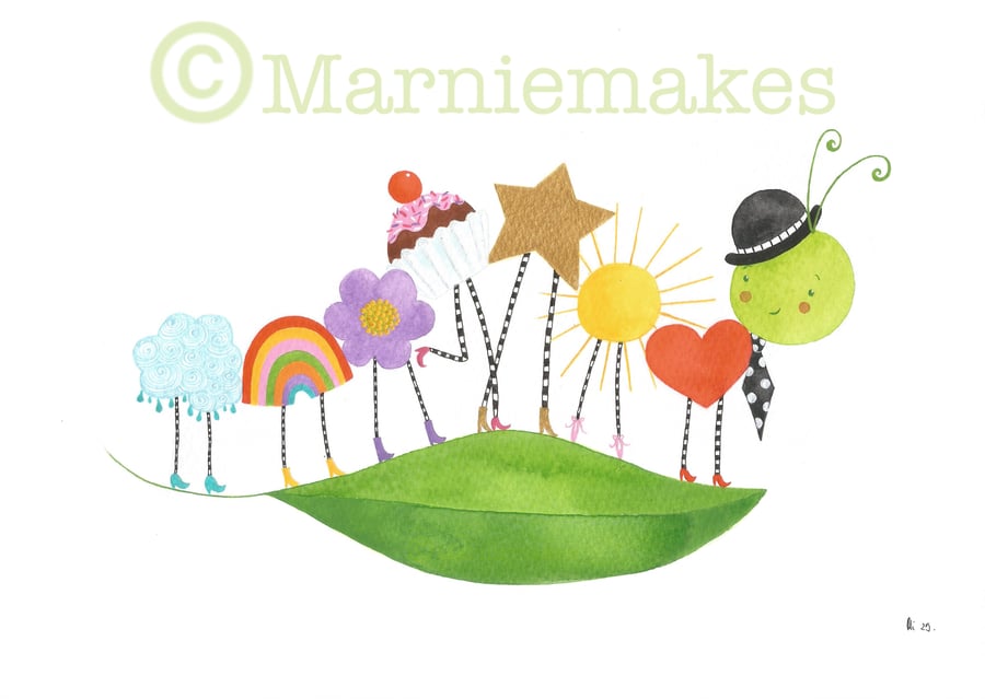 Just A Little Different - A5 Hand embellished print 