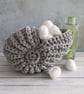 Ammonite basket, crochet shell, home decor, nautilus, fossil, T-shirt yarn - Image 7