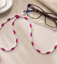 Hot Pink and White Pearl Glasses Chain