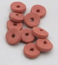 10 Medium Unglazed Terracotta Ceramic Washer Beads