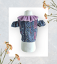 Cold Shoulder Tie Front Blouse With Gathered Collar And Scrunchie. 6-8yrs - Image 4
