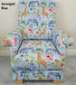 Children's Armchair Kids Chair Serengeti Animals Fabric Boys Girls Blue Zebras - Image 2