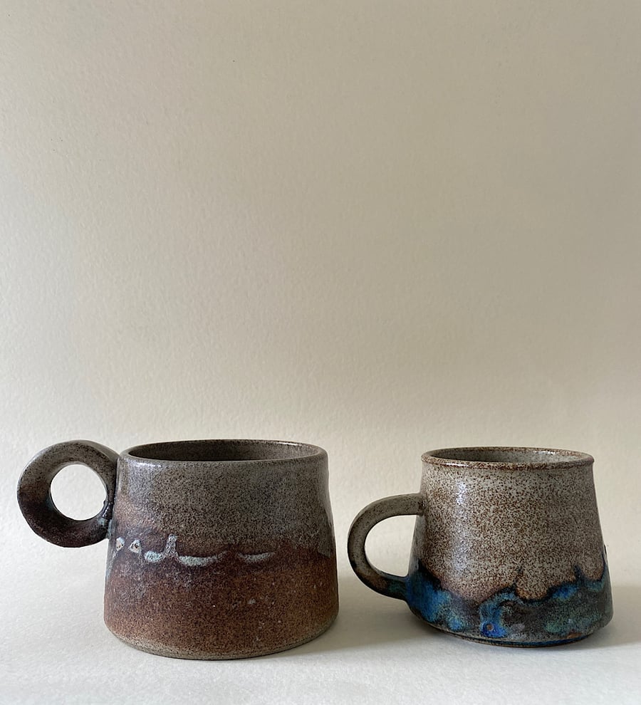 Rustic ceramic cup set.