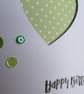 Happy Birthday Card -Spring Green and White Polka Dot Heart Aperture - Image 9