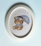 Hand-Painted Teddy Bear Pilot Wall Art, Framed Acrylic Flying Bear Nursery Decor