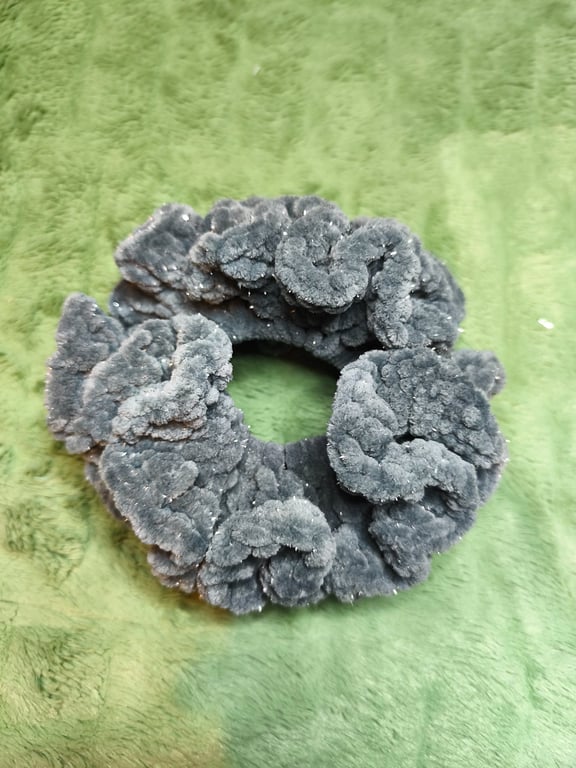 Grey Glitter Extra Large Scrunchies Hair Tie