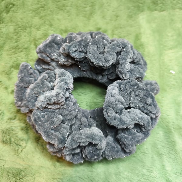 Grey Glitter Extra Large Scrunchies Hair Tie