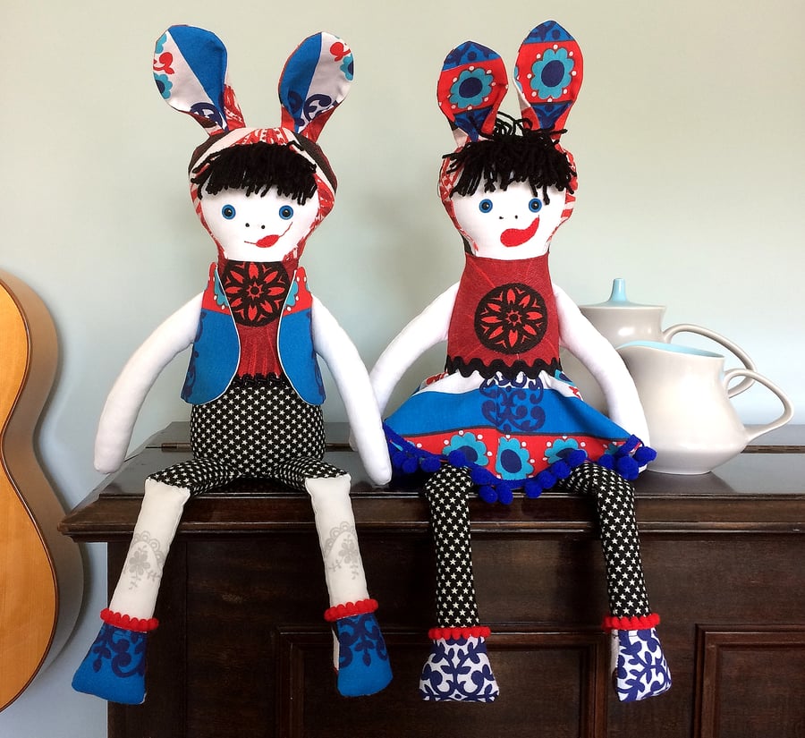 RUPERT and RAINE RabbitRascal  - NORDIC Forest Friend Doll vintage collectable