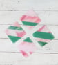 Individually Made Pink and Green Fused Glass Coasters - Set of 2