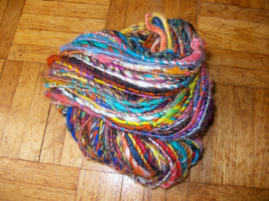 Handspun Art Yarn In Multicolours