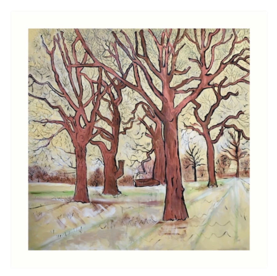 Art Print Taken From The Original Oil Painting ‘The Trees In The Field...’