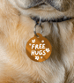 Free Hugs Flowers - Personalised Dog ID Collar Tag: Funny Custom Pet 