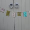 Running Hares and wild flowers - 120 cm - Screen printed Bunting