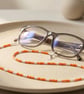Seed Bead Glasses Chain in sunkissed Orange and White